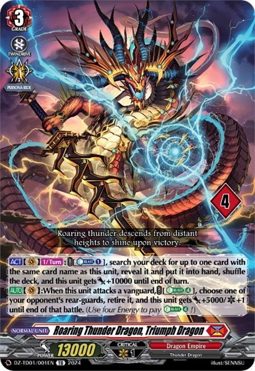 Image for Roaring Thunder Dragon, Triumph Dragon (4) (DZ-TD01: Start Up Trial Deck "Dragon Empire") (DZ-TD01/001EN) - Cardfight Vanguard
