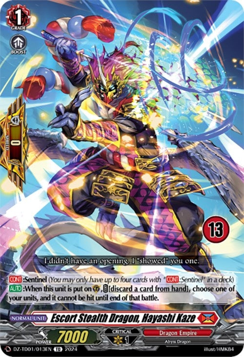 Image for Escort Stealth Dragon, Hayashi Kaze (13) (DZ-TD01: Start Up Trial Deck "Dragon Empire") (DZ-TD01/013EN) - Cardfight Vanguard
