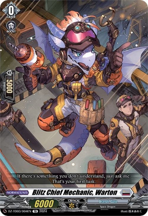 Image for Blitz Chief Mechanic, Warton (DZ-TD03: Start Up Trial Deck "Brandt Gate") (DZ-TD03/004EN) - Cardfight Vanguard