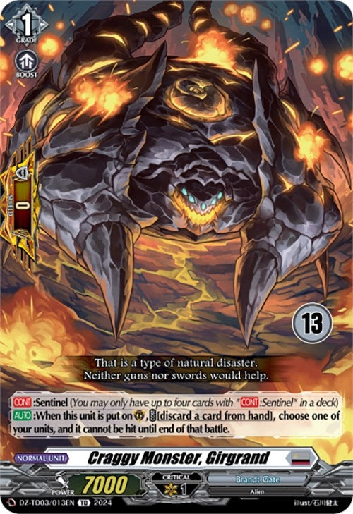Image for Craggy Monster, Girgrand (13) (DZ-TD03: Start Up Trial Deck "Brandt Gate") (DZ-TD03/013EN) - Cardfight Vanguard