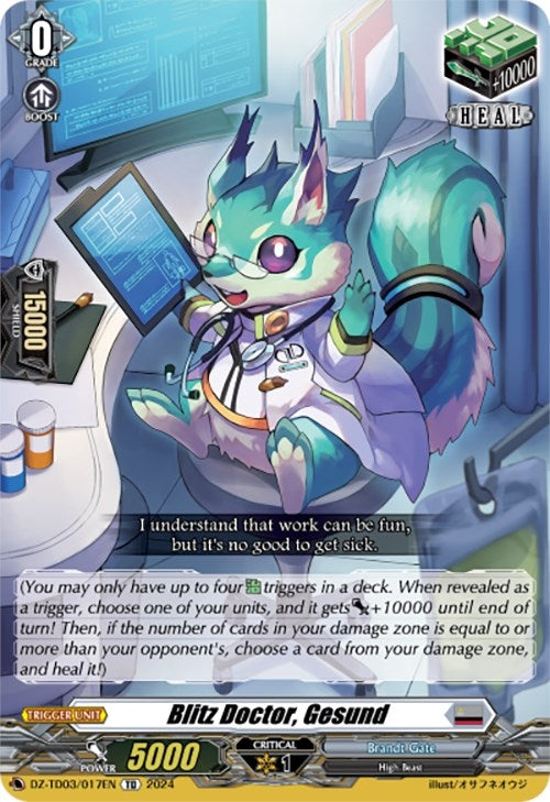 Image for Blitz Doctor, Gesund (DZ-TD03: Start Up Trial Deck "Brandt Gate") (DZ-TD03/017EN) - Cardfight Vanguard