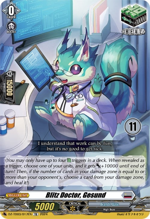 Image for Blitz Doctor, Gesund (11) (DZ-TD03: Start Up Trial Deck "Brandt Gate") (DZ-TD03/017EN) - Cardfight Vanguard