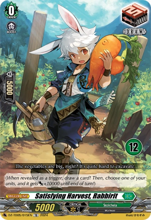 Image for Satisfying Harvest, Rabbirit (12) (DZ-TD05: Start Up Trial Deck "Stoicheia") (DZ-TD05/015EN) - Cardfight Vanguard