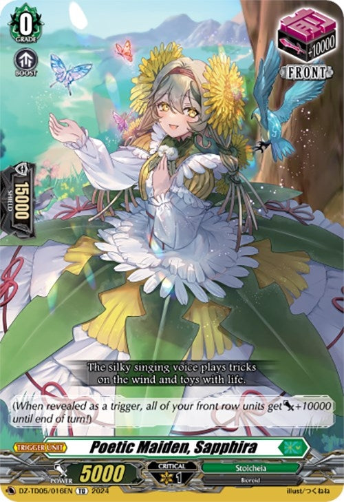Image for Poetic Maiden, Sapphira (DZ-TD05: Start Up Trial Deck "Stoicheia") (DZ-TD05/016EN) - Cardfight Vanguard