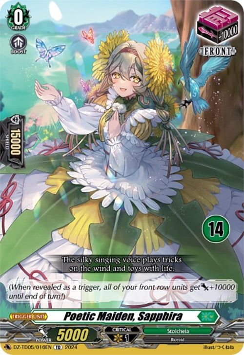 Image for Poetic Maiden, Sapphira (14) (DZ-TD05: Start Up Trial Deck "Stoicheia") (DZ-TD05/016EN) - Cardfight Vanguard