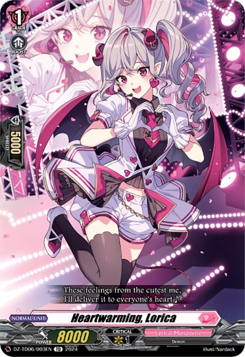 Image for Heartwarming, Lorica (DZ-TD06: Start Up Trial Deck "Lyrical Monasterio") (DZ-TD06/003EN) - Cardfight Vanguard