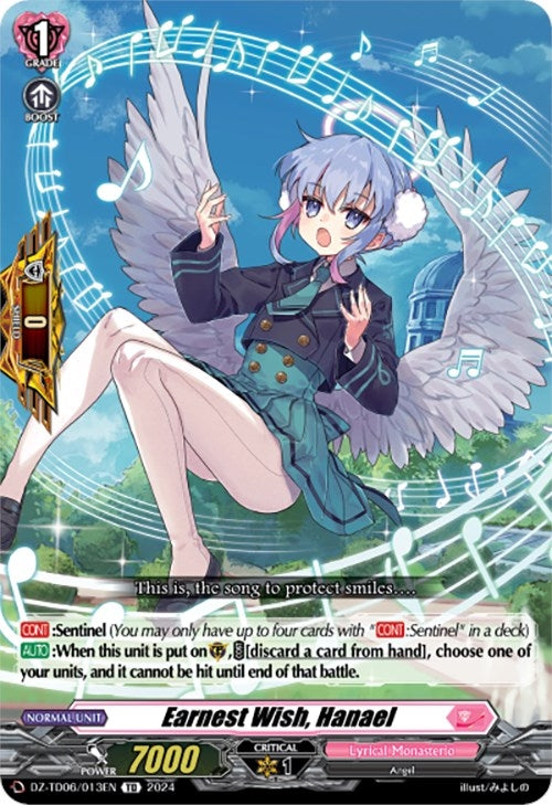 Image for Earnest Wish, Hanael (DZ-TD06: Start Up Trial Deck "Lyrical Monasterio") (DZ-TD06/013EN) - Cardfight Vanguard