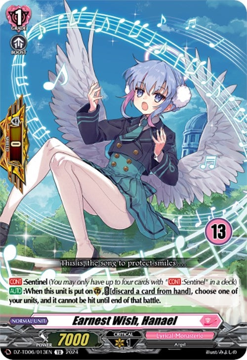 Image for Earnest Wish, Hanael (13) (DZ-TD06: Start Up Trial Deck "Lyrical Monasterio") (DZ-TD06/013EN) - Cardfight Vanguard