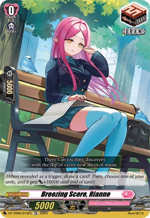 Image for Breezing Score, Rianne (DZ-TD06: Start Up Trial Deck "Lyrical Monasterio") (DZ-TD06/015EN) - Cardfight Vanguard