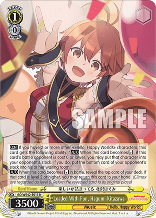 Image for Loaded With Fun, Hagumi Kitazawa (BanG Dream! Girls Band Party! Countdown Collection Premium Booster) (BD/WE42-E013 N) - Weiss Schwarz