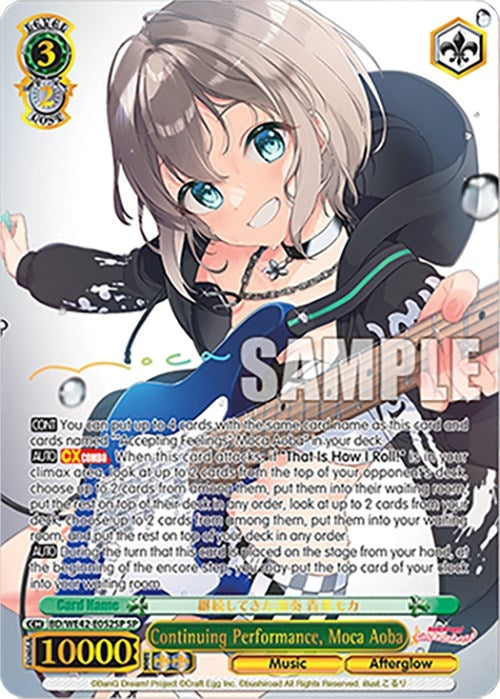 Image for Continuing Performance, Moca Aoba (SP) (BanG Dream! Girls Band Party! Countdown Collection Premium Booster) (BD/WE42-E052SP SP) - Weiss Schwarz