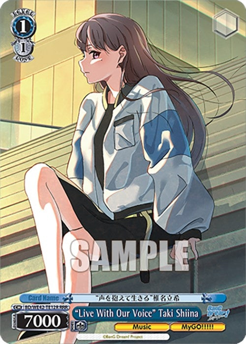 Image for "Live With Our Voice" Taki Shiina (RRR) (BanG Dream! Girls Band Party! Countdown Collection Premium Booster) (BD/WE42-TE12R RRR) - Weiss Schwarz