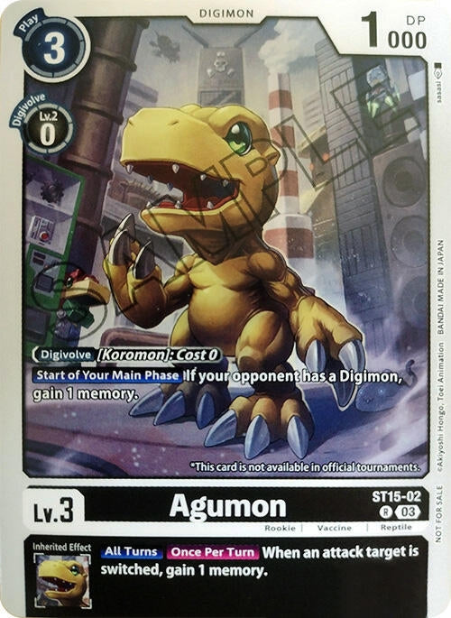 Image for Agumon (Demo Deck Exclusive) (ST-15) (ST15-02 R) - Digimon Card Game