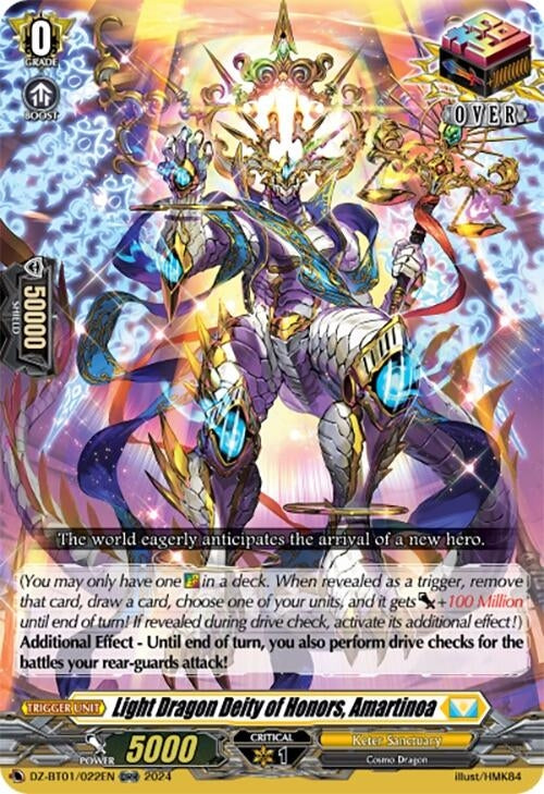 Image for Light Dragon Deity of Honors, Amartinoa (ORR) (DZ-BT01: Fated Clash) (DZ-BT01/022EN) - Cardfight Vanguard
