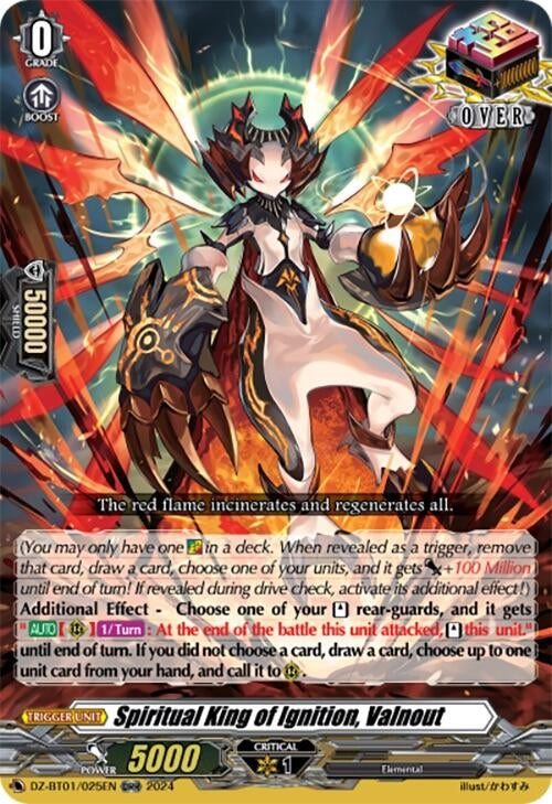 Image for Spiritual King of Ignition, Valnout (ORR) (DZ-BT01: Fated Clash) (DZ-BT01/025EN) - Cardfight Vanguard