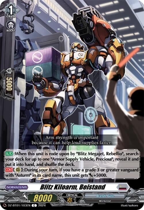 Image for Blitz Kiloarm, Beistand (DZ-BT01: Fated Clash) (DZ-BT01/103EN) - Cardfight Vanguard