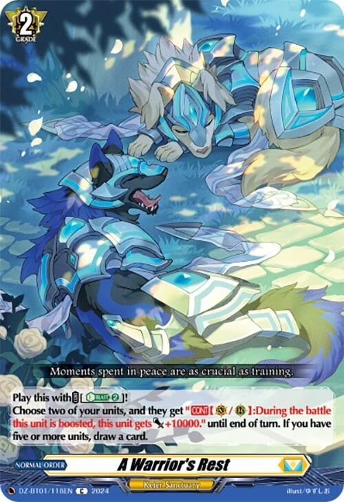 Image for A Warrior's Rest (DZ-BT01: Fated Clash) (DZ-BT01/118EN) - Cardfight Vanguard