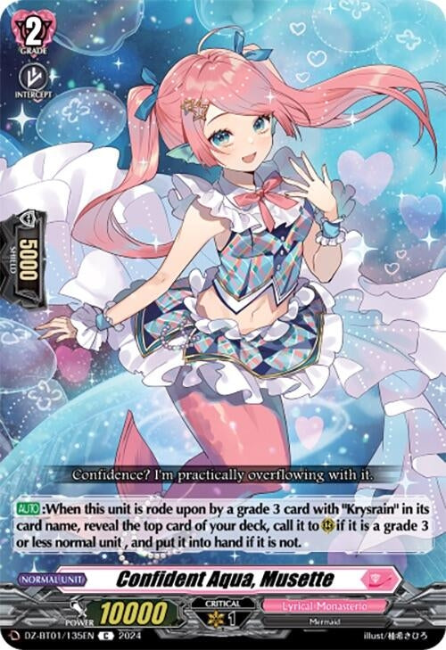 Image for Confident Aqua, Musette (DZ-BT01: Fated Clash) (DZ-BT01/135EN) - Cardfight Vanguard
