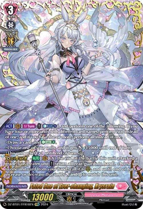 Image for Fated One of Ever-changing, Krysrain (FFR) (DZ-BT01: Fated Clash) (DZ-BT01/FFR16EN) - Cardfight Vanguard