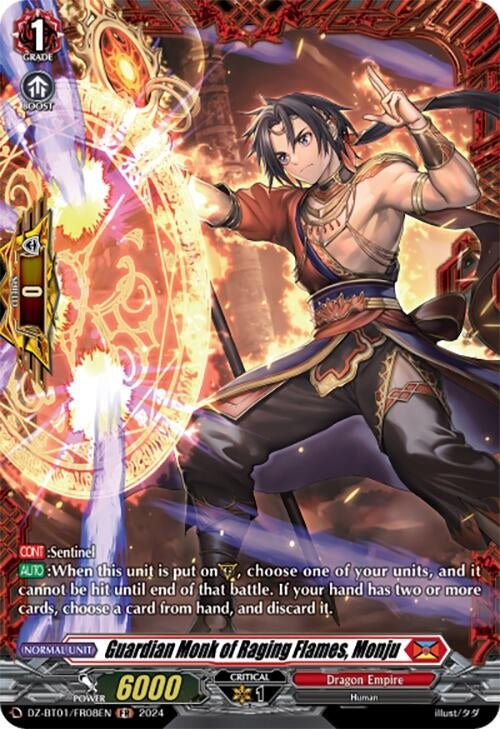 Image for Guardian Monk of Raging Flames, Monju (FR) (DZ-BT01: Fated Clash) (DZ-BT01/FR08EN) - Cardfight Vanguard