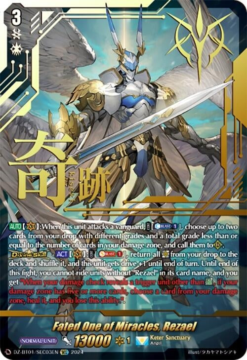 Image for Fated One of Miracles, Rezael (SEC) (DZ-BT01: Fated Clash) (DZ-BT01/SEC03EN) - Cardfight Vanguard