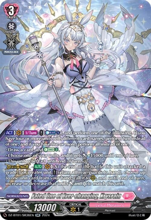 Image for Fated One of Ever-changing, Krysrain (SR) (DZ-BT01: Fated Clash) (DZ-BT01/SR36EN) - Cardfight Vanguard