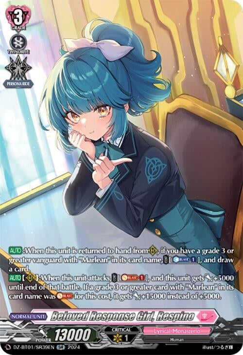 Image for Beloved Response Girl, Respino (SR) (DZ-BT01: Fated Clash) (DZ-BT01/SR39EN) - Cardfight Vanguard