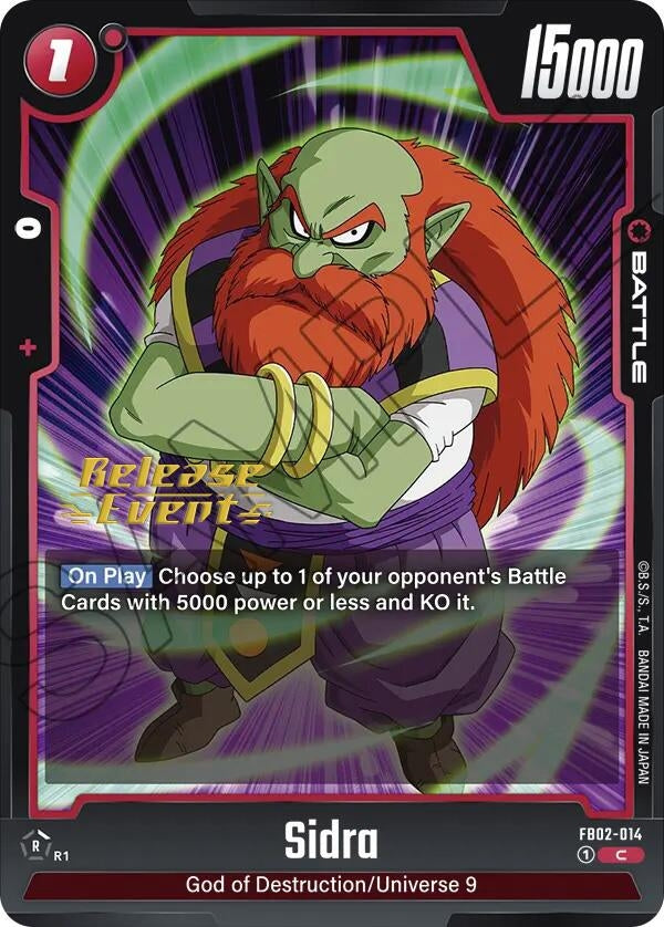 Image for Sidra (Blazing Aura Release Event Cards) (FB02-014) - Dragon Ball Super: Fusion World