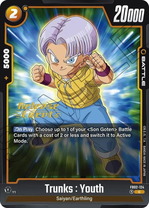 Image for Trunks : Youth (Blazing Aura Release Event Cards) (FB02-124) - Dragon Ball Super: Fusion World