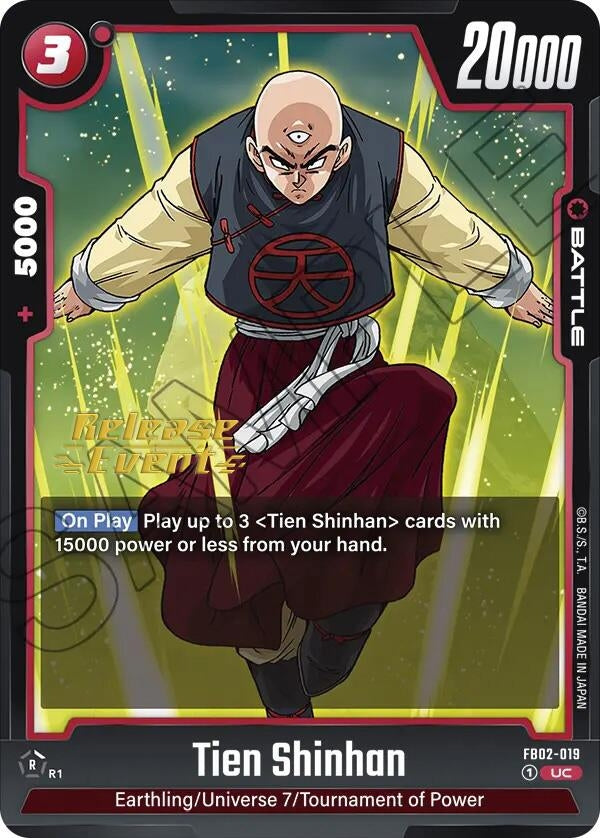 Image for Tien Shinhan - FB02-019 (Blazing Aura Release Event Cards) (FB02-019) - Dragon Ball Super: Fusion World