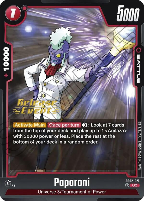 Image for Paparoni (Blazing Aura Release Event Cards) (FB02-021) - Dragon Ball Super: Fusion World