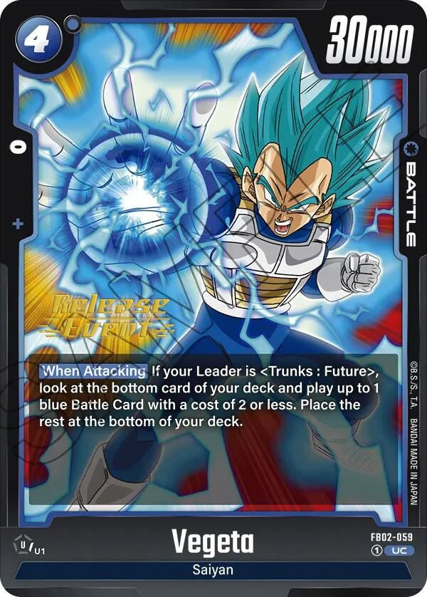 Image for Vegeta - FB02-059 (Blazing Aura Release Event Cards) (FB02-059) - Dragon Ball Super: Fusion World