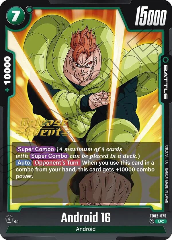 Image for Android 16 (Blazing Aura Release Event Cards) (FB02-075) - Dragon Ball Super: Fusion World