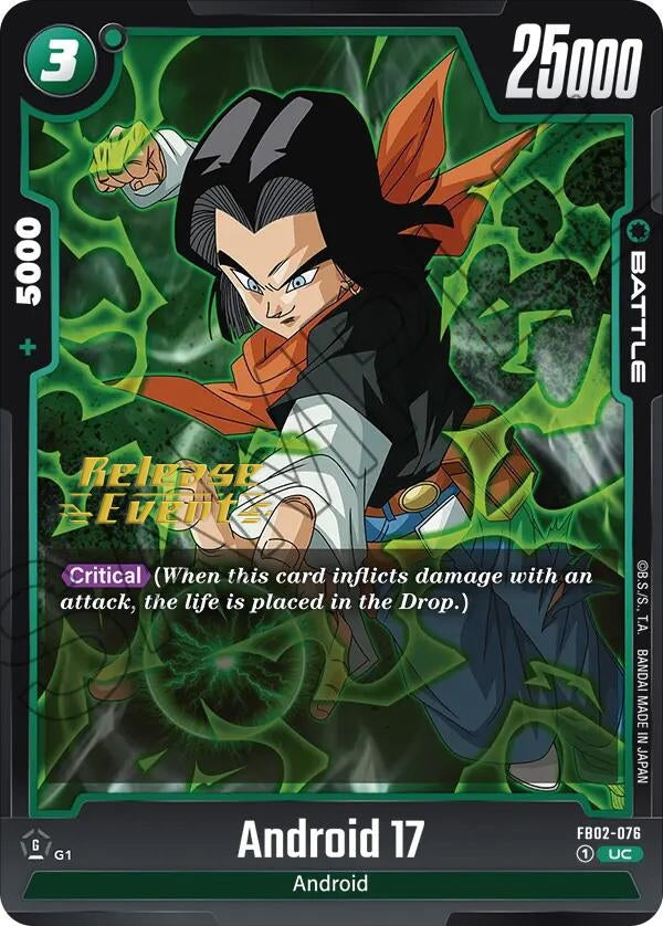 Image for Android 17 - FB02-076 (Blazing Aura Release Event Cards) (FB02-076) - Dragon Ball Super: Fusion World