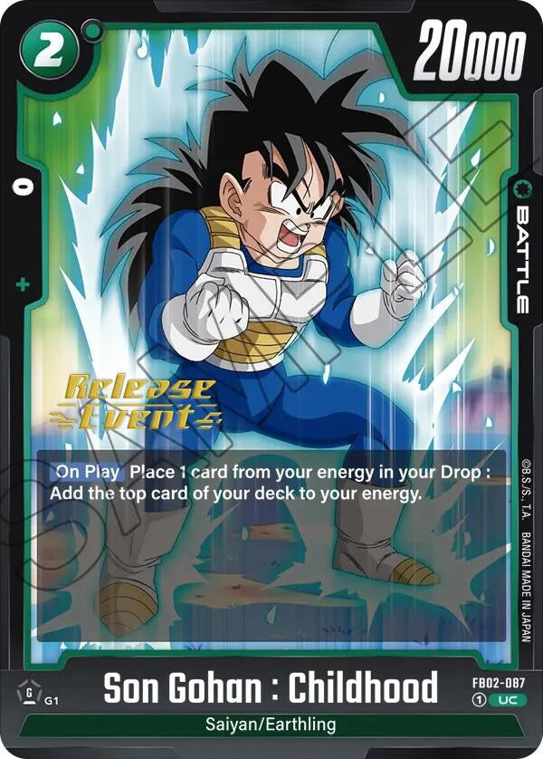 Image for Son Gohan : Childhood - FB02-087 (Blazing Aura Release Event Cards) (FB02-087) - Dragon Ball Super: Fusion World