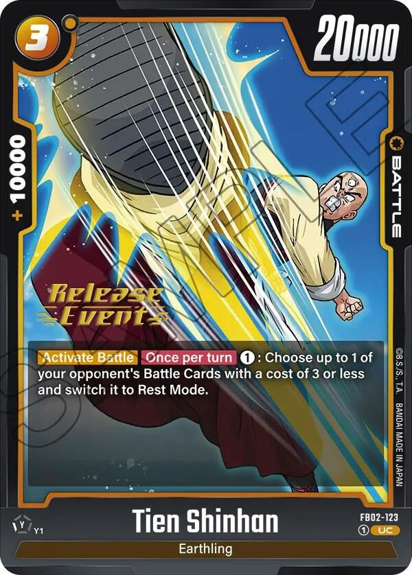 Image for Tien Shinhan - FB02-123 (Blazing Aura Release Event Cards) (FB02-123) - Dragon Ball Super: Fusion World
