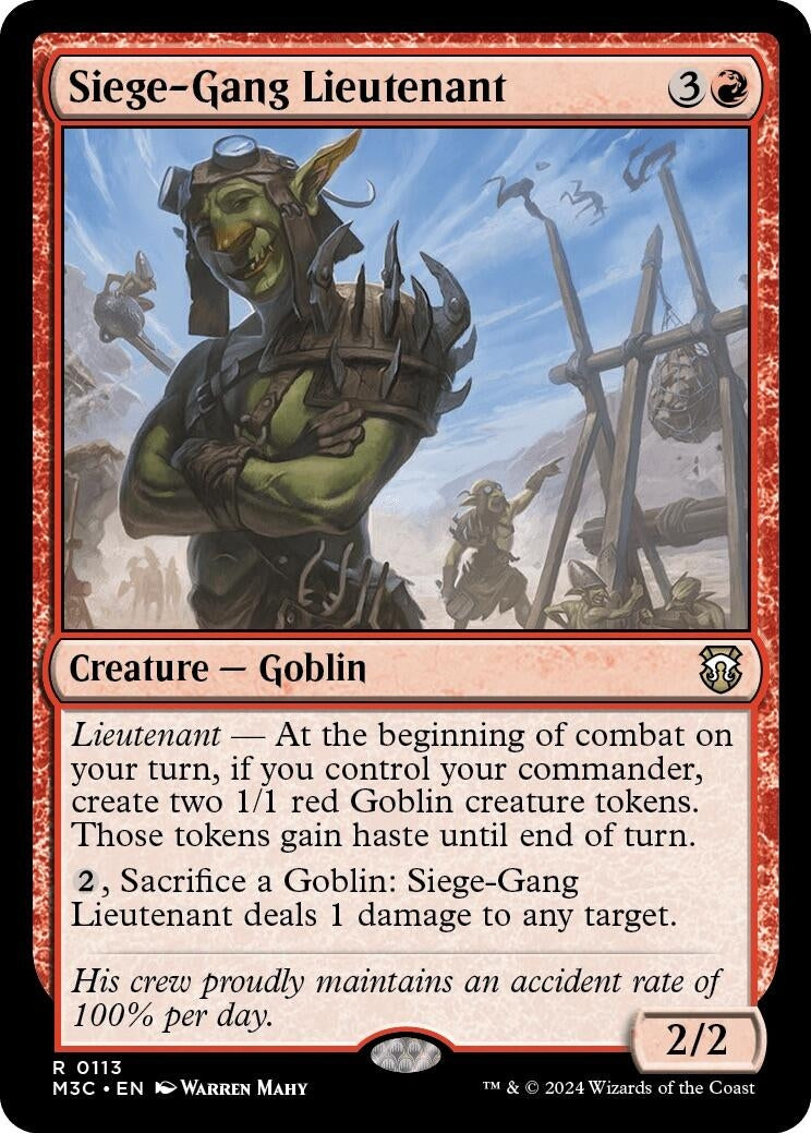 Image for Siege-Gang Lieutenant (Commander: Modern Horizons 3) (113) - Magic: The Gathering