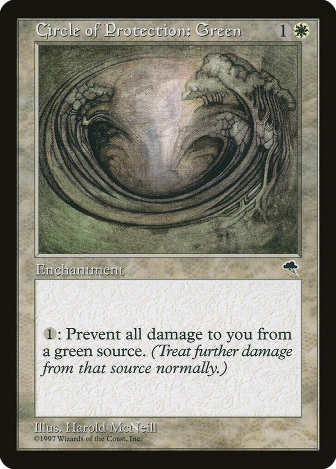 Image for Circle of Protection: Green (Tempest) (10) - Magic: The Gathering