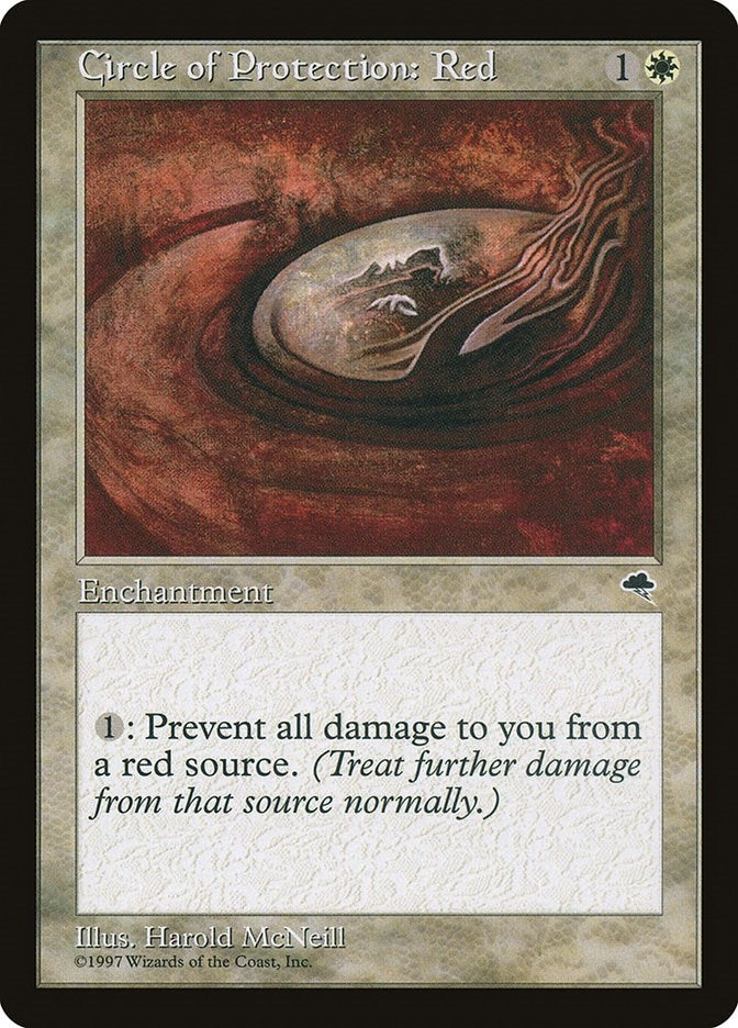 Image for Circle of Protection: Red (Tempest) (11) - Magic: The Gathering