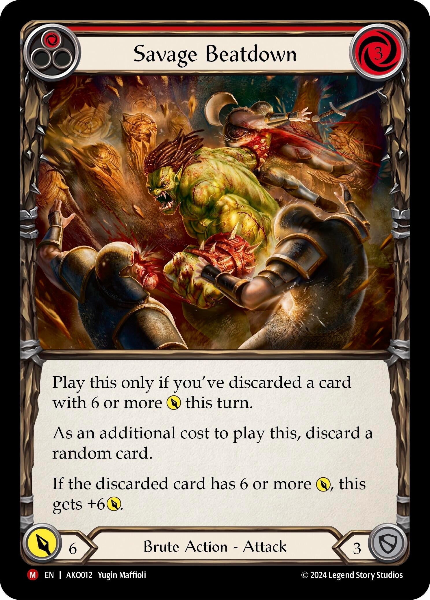 Image for Savage Beatdown (Armory Deck: Kayo) (AKO012) - Flesh and Blood TCG