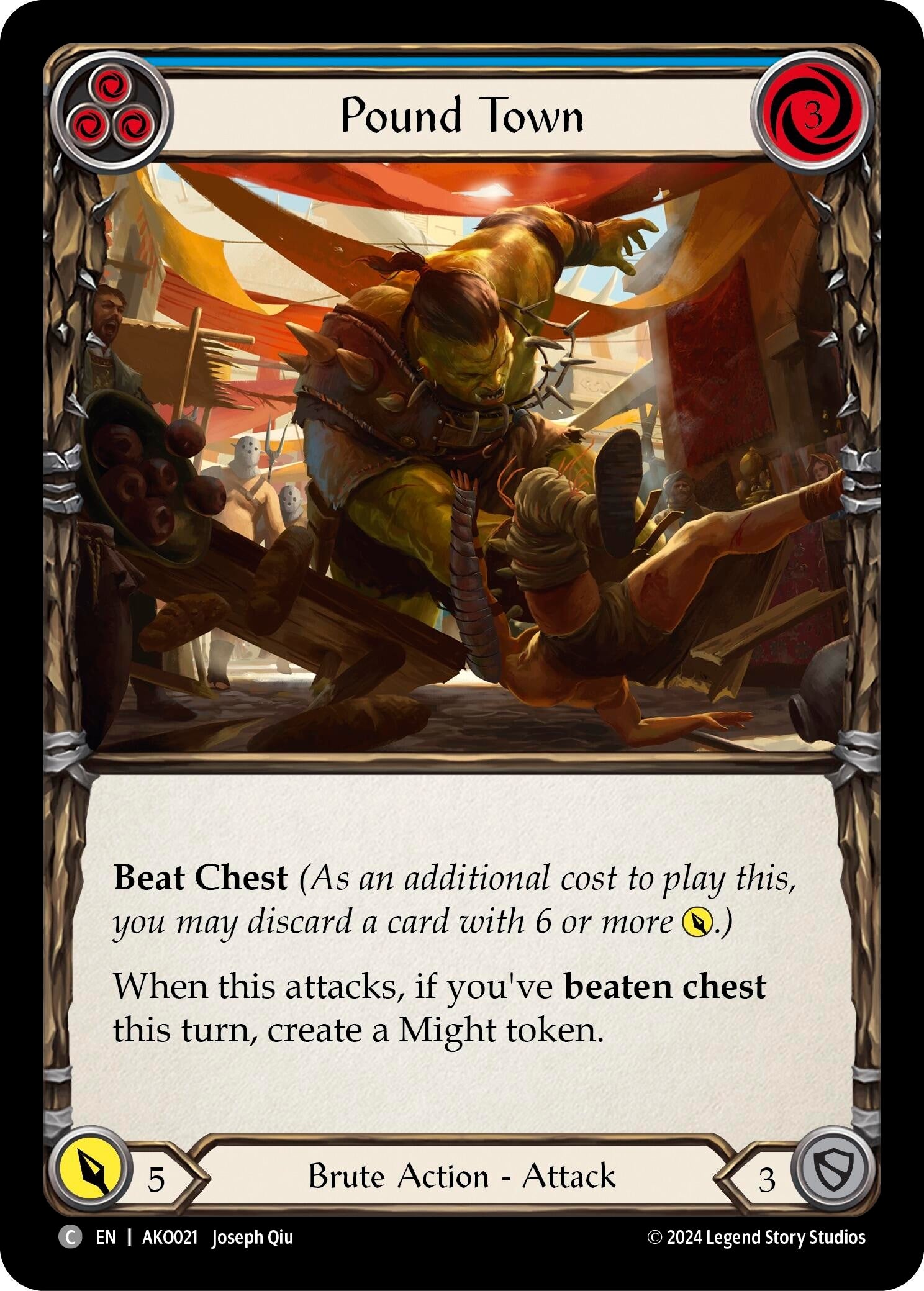 Image for Pound Town (Blue) (Armory Deck: Kayo) (AKO021) - Flesh and Blood TCG