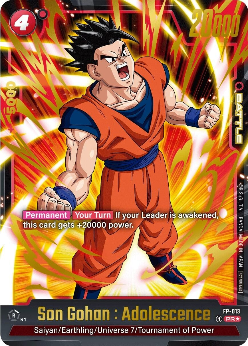 Image for Son Gohan : Adolescence - FP-013 (Gold) (Fusion World Promotion Cards and Packs) (FP-013) - Dragon Ball Super: Fusion World