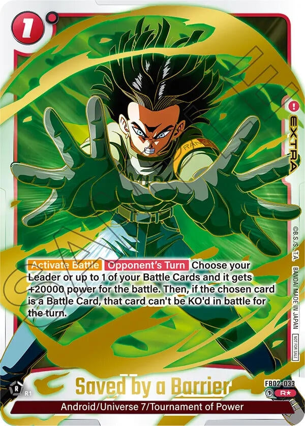 Image for Saved by a Barrier - FB02-033 (Championship Pack 01) (Gold) (Tournament and Championship Promos) (FB02-033) - Dragon Ball Super: Fusion World