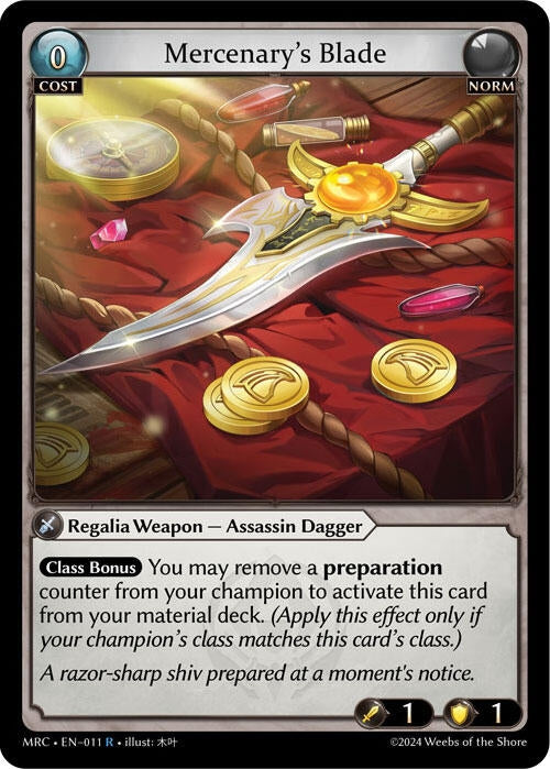 Image for Mercenary's Blade (Mercurial Heart) (011) - Grand Archive TCG