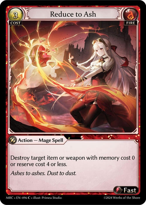 Image for Reduce to Ash (Mercurial Heart) (096) - Grand Archive TCG