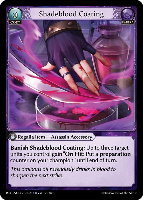 Image for Shadeblood Coating (Tristan Re:Collection, Shadowdancer) (012) - Grand Archive TCG