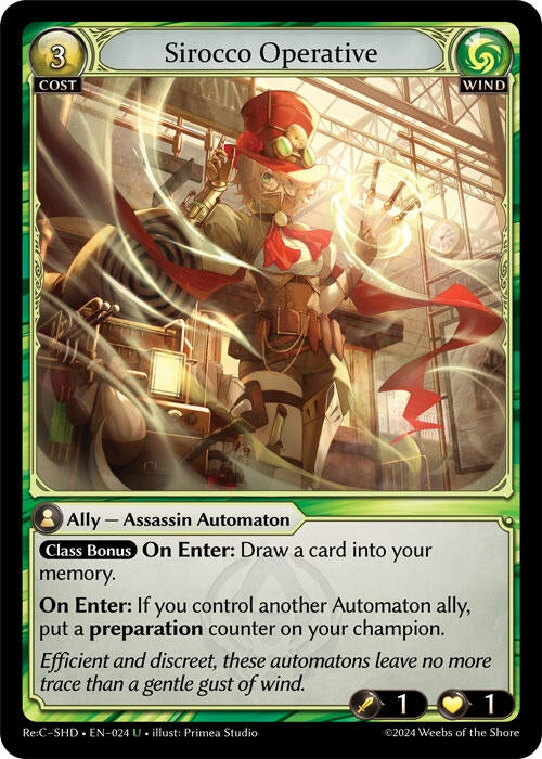 Image for Sirocco Operative (Tristan Re:Collection, Shadowdancer) (024) - Grand Archive TCG
