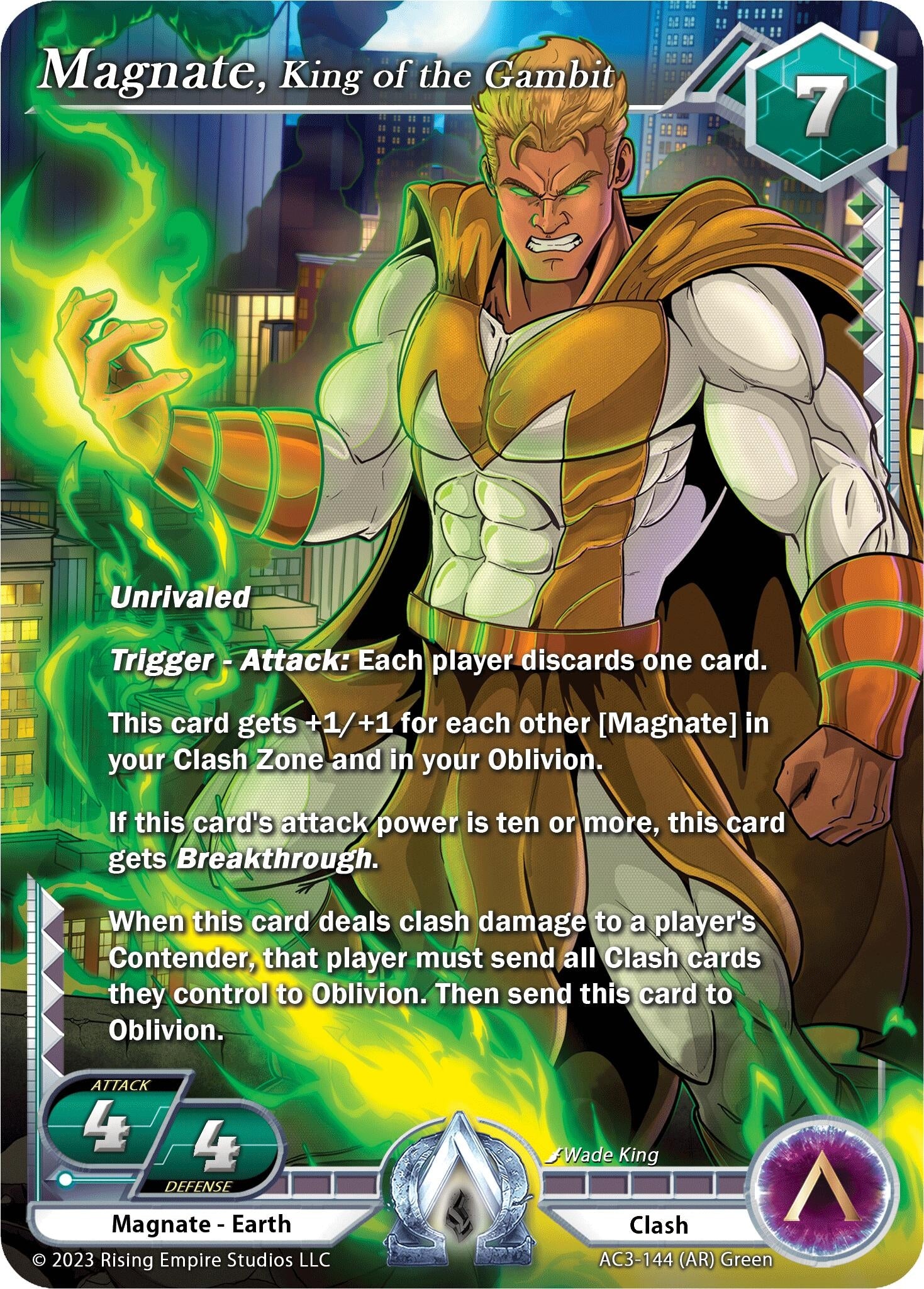 Image for Magnate, King of the Gambit (Alpha Rare) (Unrivaled) (AC3-144) - Alpha Clash