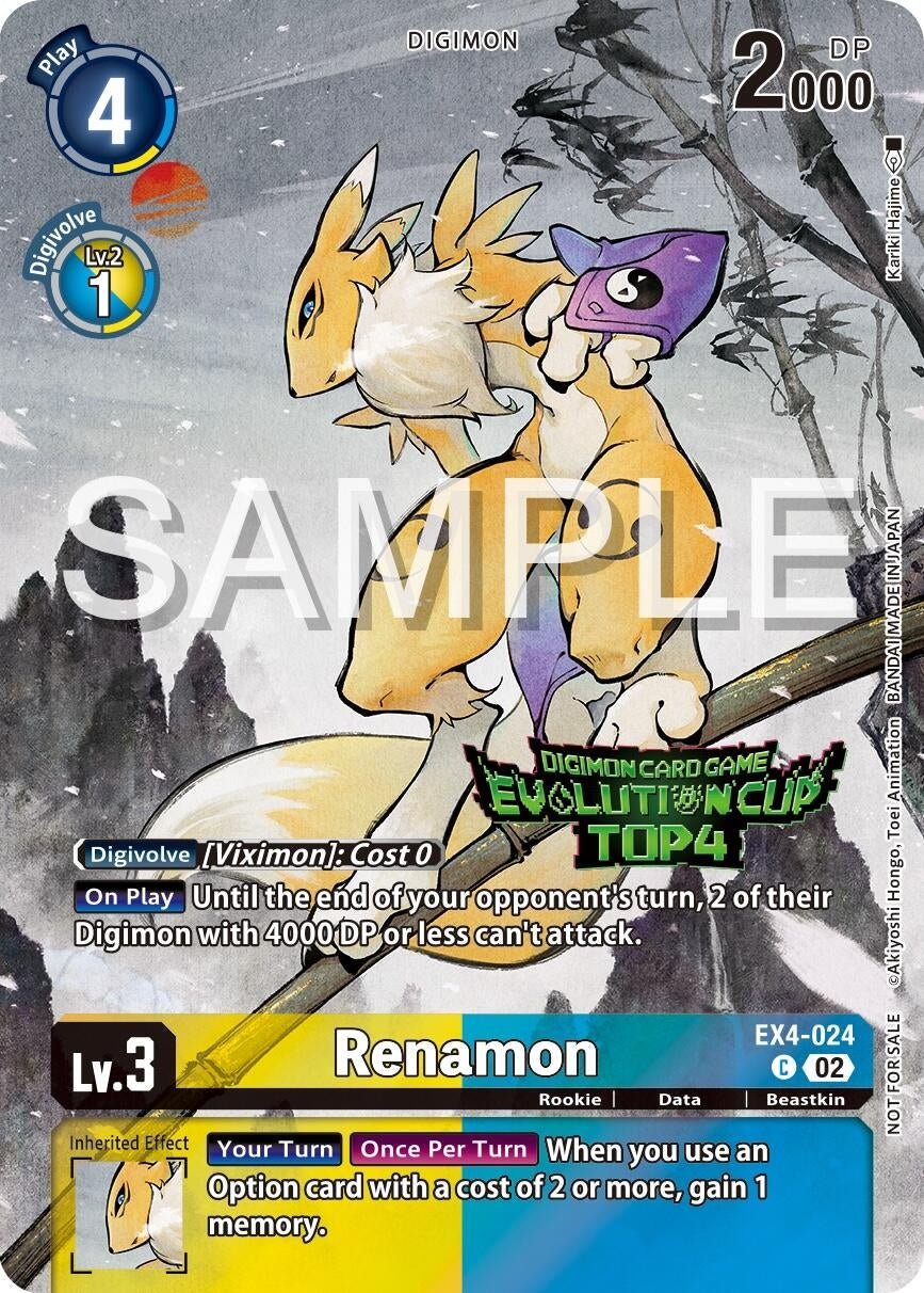 Image for Renamon - EX4-024 (2024 Evolution Cup Top 4) (EX04) (EX4-024 C) - Digimon Card Game
