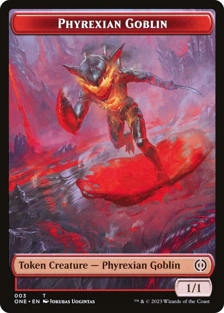 Image for Phyrexian Goblin // Drone Double-Sided Token (Phyrexia: All Will Be One) (3 // 8) - Magic: The Gathering